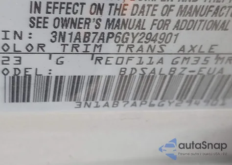 2016 Nissan Sentra S from USA, damaged, VIN 3N1AB7AP6GY294901